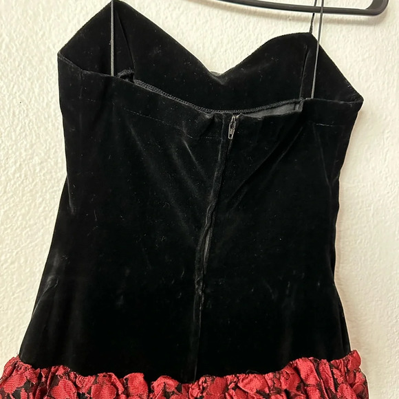 Black And Red Spaghetti Strap Formal Cocktail Small Dress Vintage - Picture 8 of 11